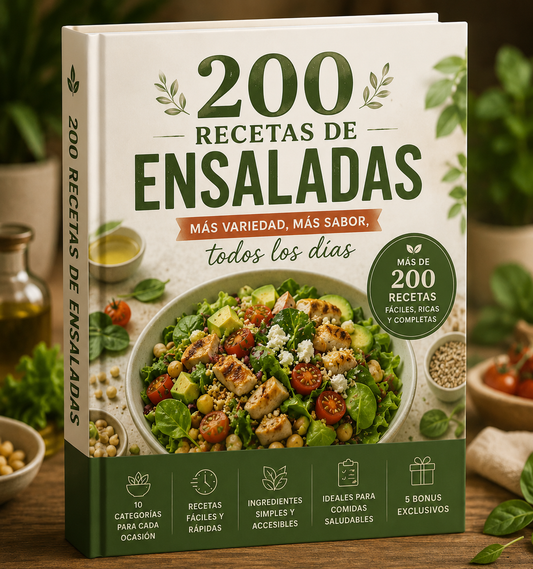 Mas de 200 recetas + 5 bonus de Regalo